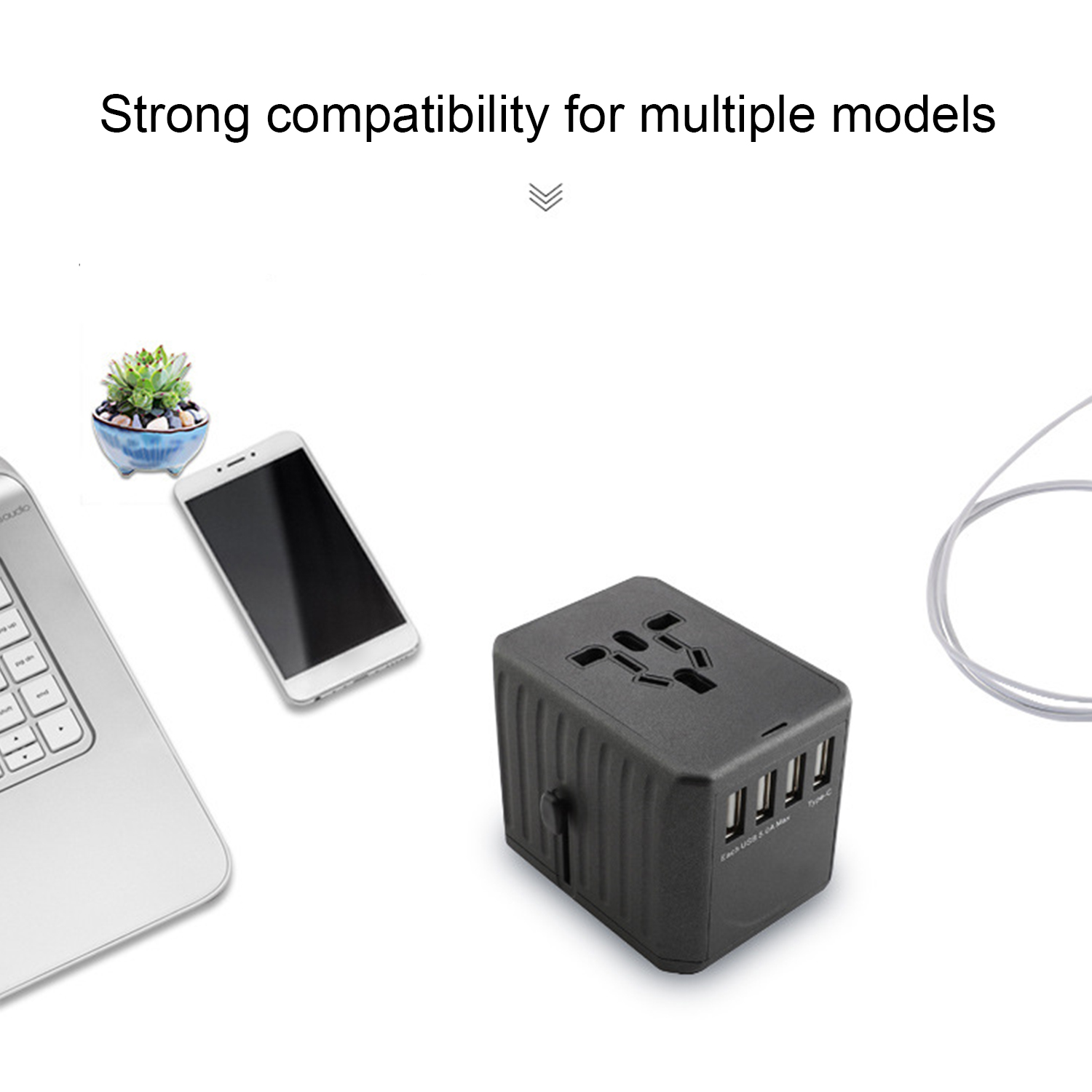 Bộ chuyển đổi du lịch đa năng Thiết kế an toàn cho bé 6A 3 USB