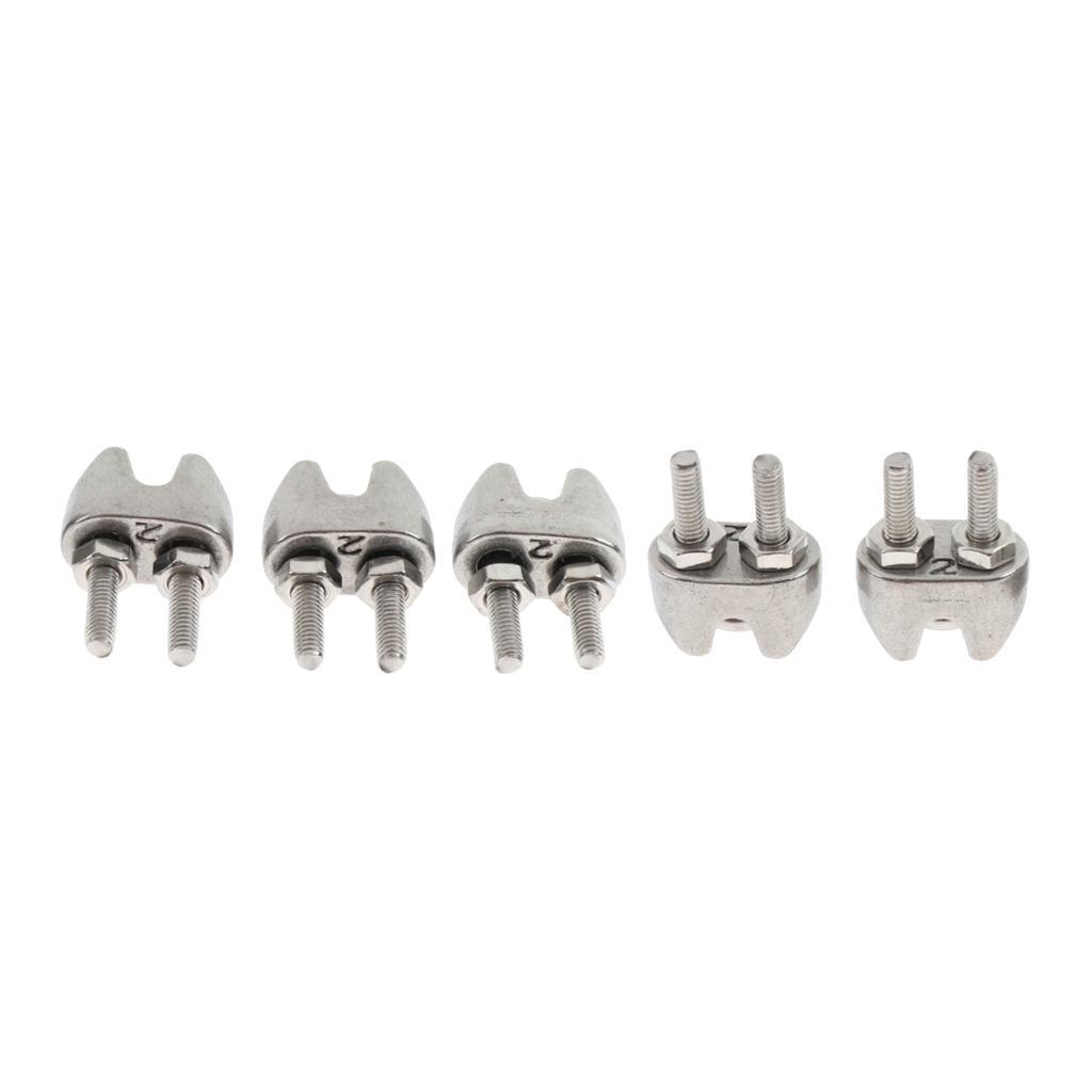 5pcs/lot 304 Stainless Steel Saddle Clamps Cable Wire Rope Clip Fasteners M3/M4/M5/M6 2mm/3mm/4mm/5mm/6mm/8mm