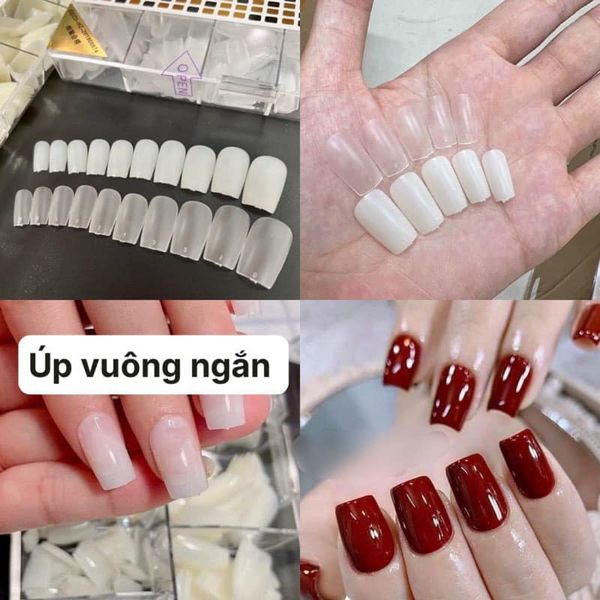 úp vuông ngắn làm nail