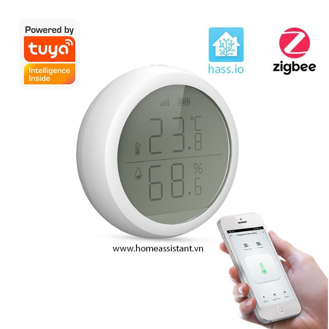 Màn Hình Đo Nhiệt Độ Độ Ẩm Dán Tường Zigbee 3.0 Tuya ZHS01