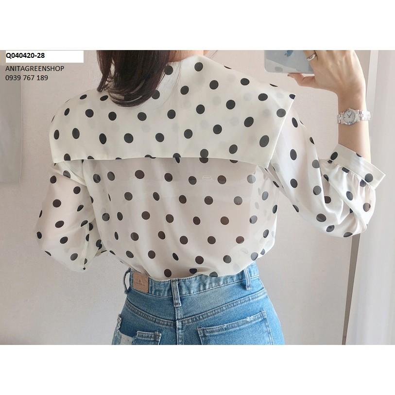 Q040420 ÁO SƠ MI VOAN CHẤM BI