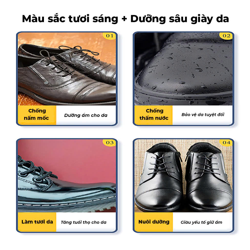 Xi Đánh Giày Vệ Sinh Đồ Da Mùi Hương Dịu Nhẹ Làm Sạch Bảo Dưỡng Sáng Bóng Đồ Da