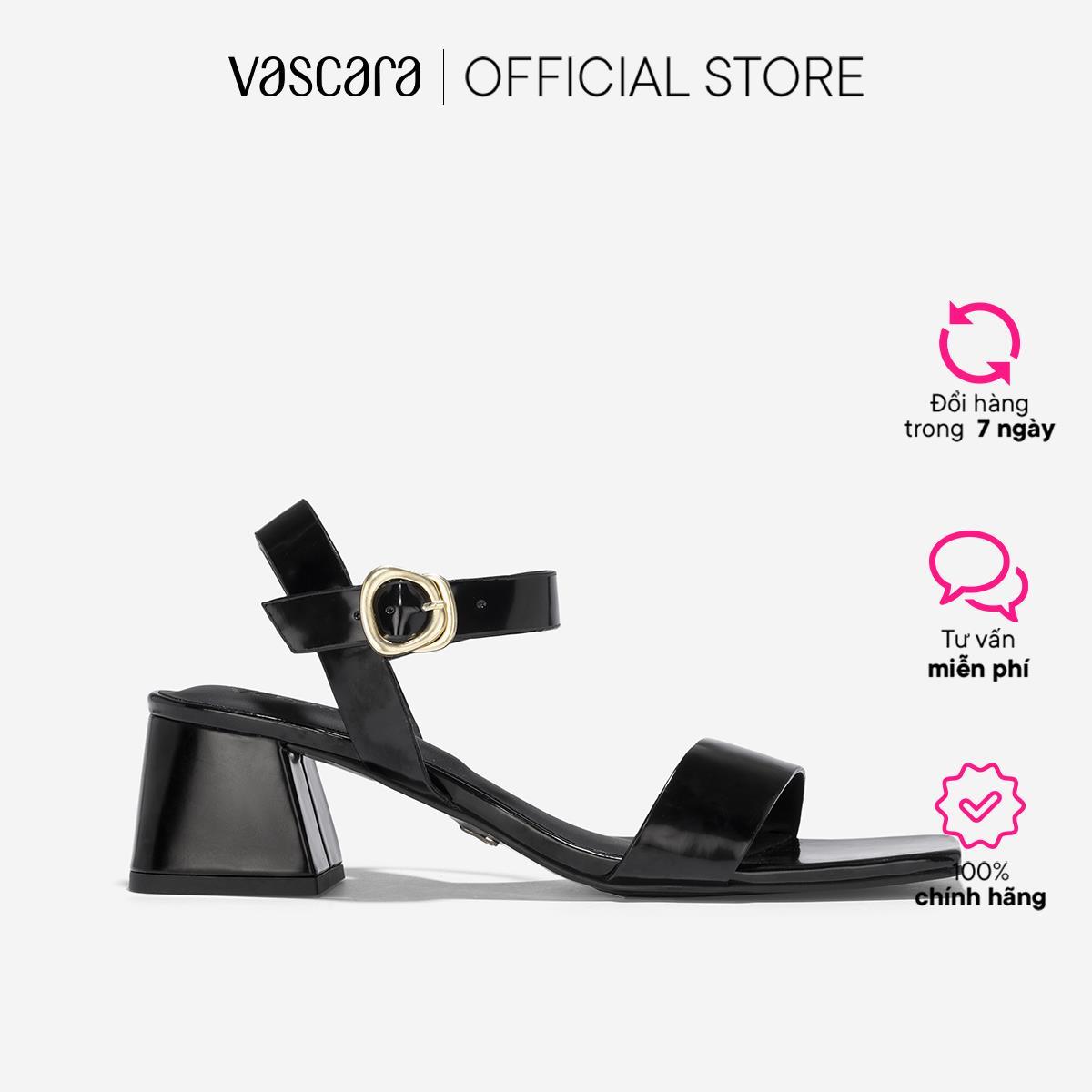Giày Sandals Block Heel Nhấn Khóa Trang Trí - SDN 0786