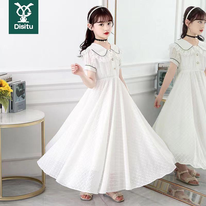 SHUANGYAN Dees thỏ cô gái ăn 2023 mùa hè trung bé lớn váy công chúa phong cách phương Tây cô gái học sinh trung học chiffon đầm