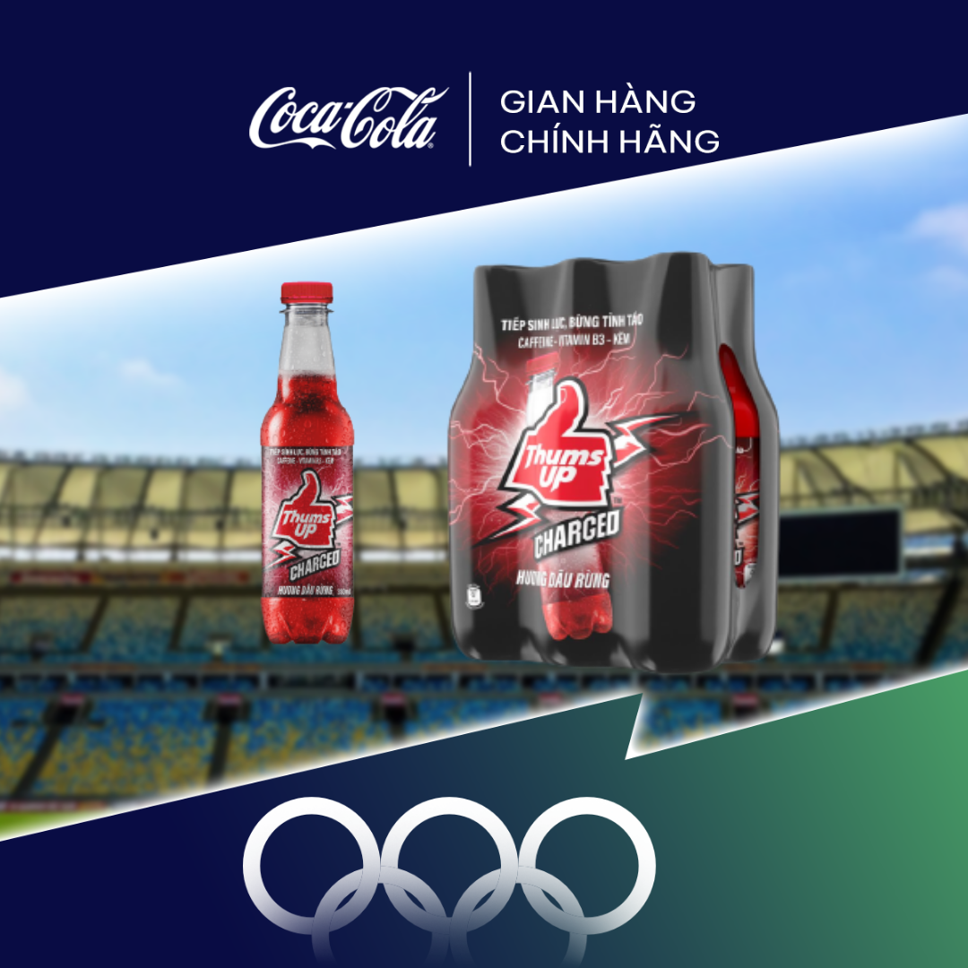 Lốc 6 Chai Nước Giải Khát Thums Up Hương Dâu Rừng 330ml x 6