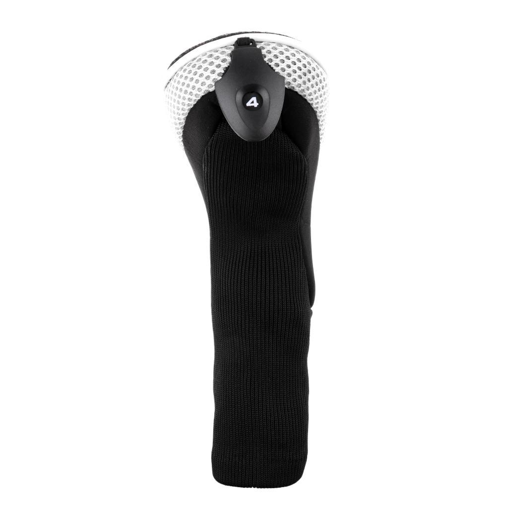 3pcs Long Neck Golf Club Head Cover Wood Headcover for Women Black