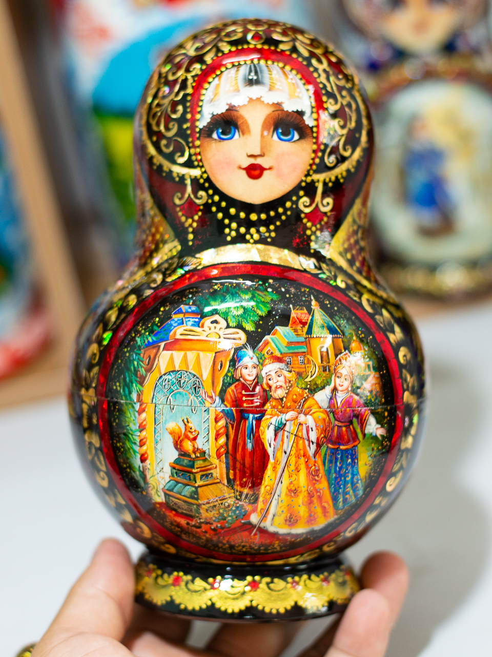 BỘ BÚP BÊ NGA MATRYOSHKA 10 LỚP CAO 22CM VẼ HOA VĂN "CHUYỆN CỔ TÍCH PUSHKIN" CỰC ĐẸP VÀ SANG TRỌNG ĐỘC ĐÁO