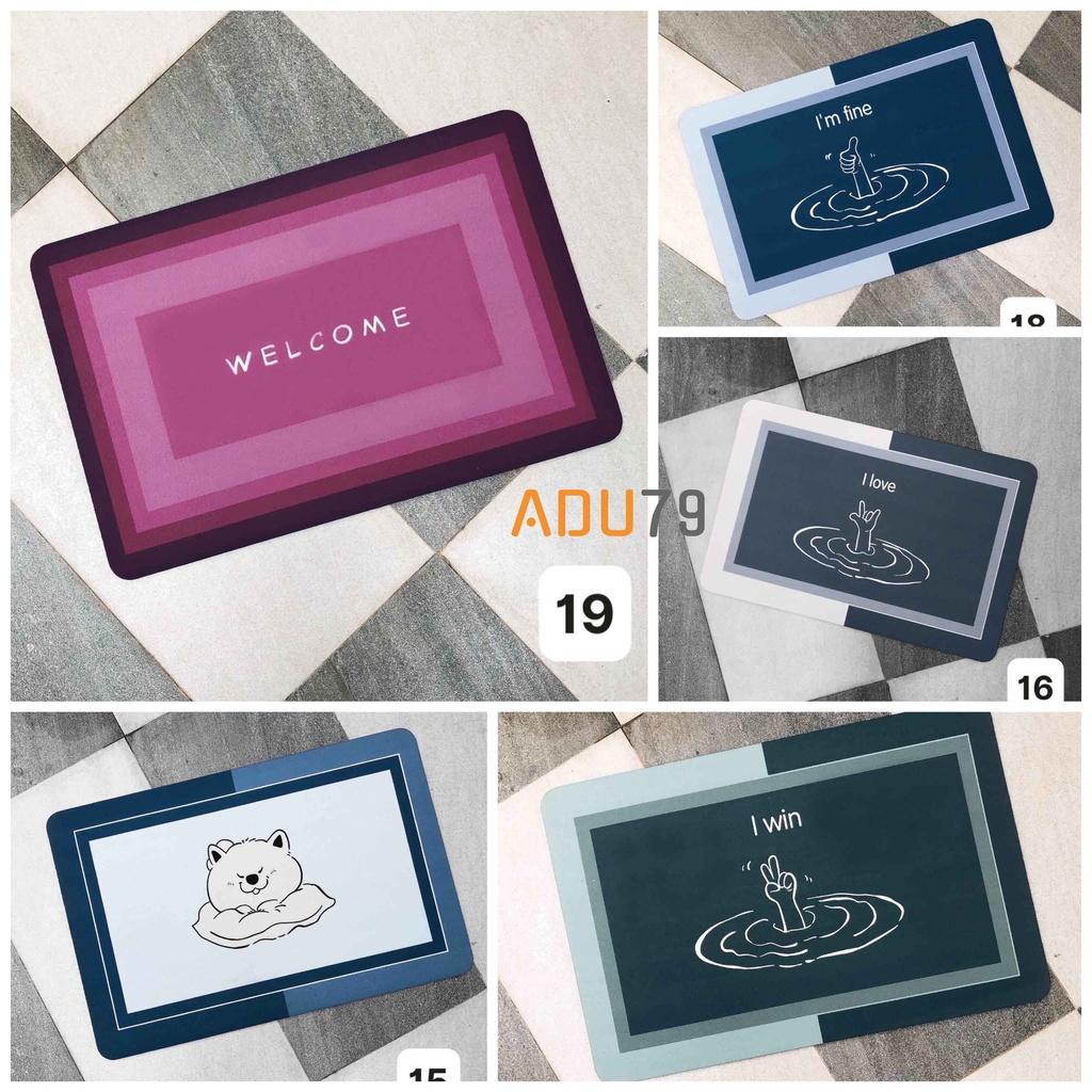 Thảm Dậm Chân Silicon Hút Nước Siêu Thấm, Thảm Lau Chân Siêu Mềm, Dày, Chất Liệu Chống Trượt - Hàng Loại 1