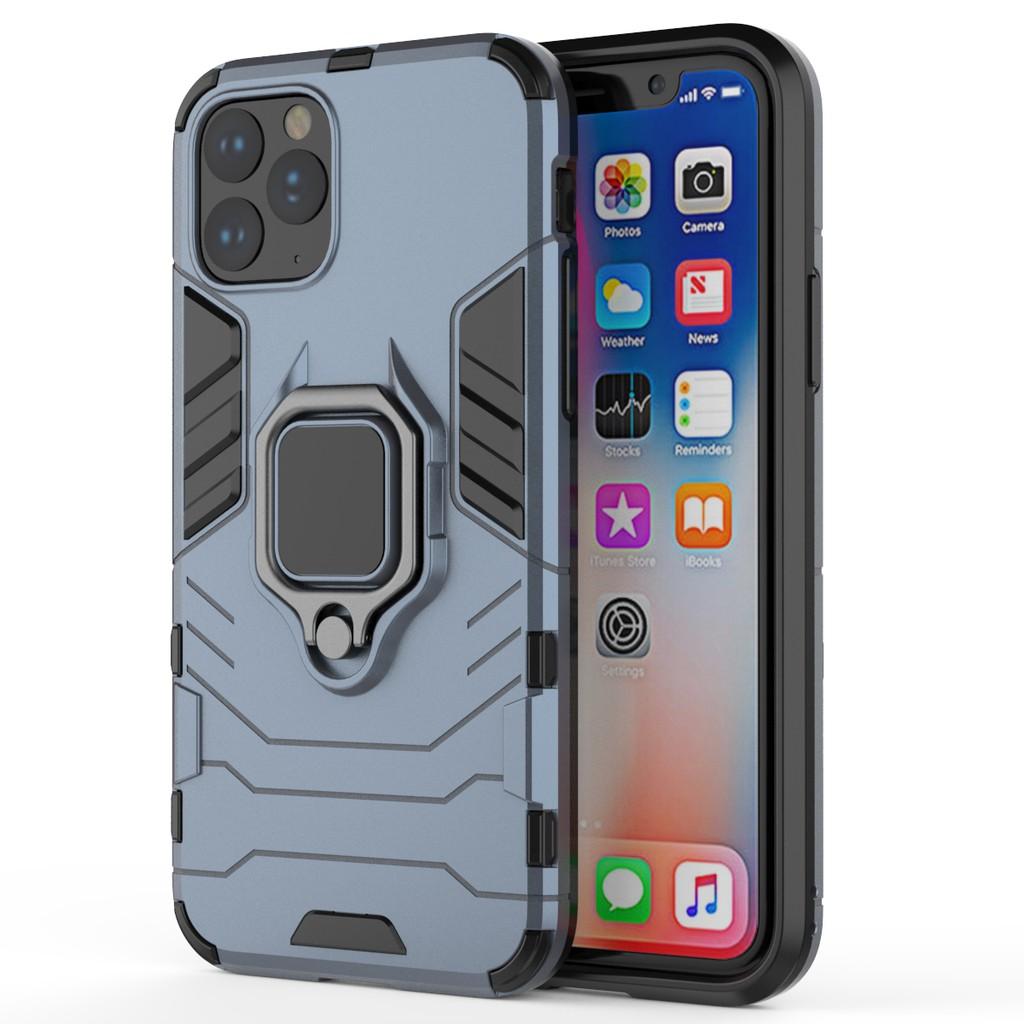 Ốp lưng cho iPhone 11 Pro iron man chống sốc kèm nhẫn xoay chống xem video bảo vệ camera
