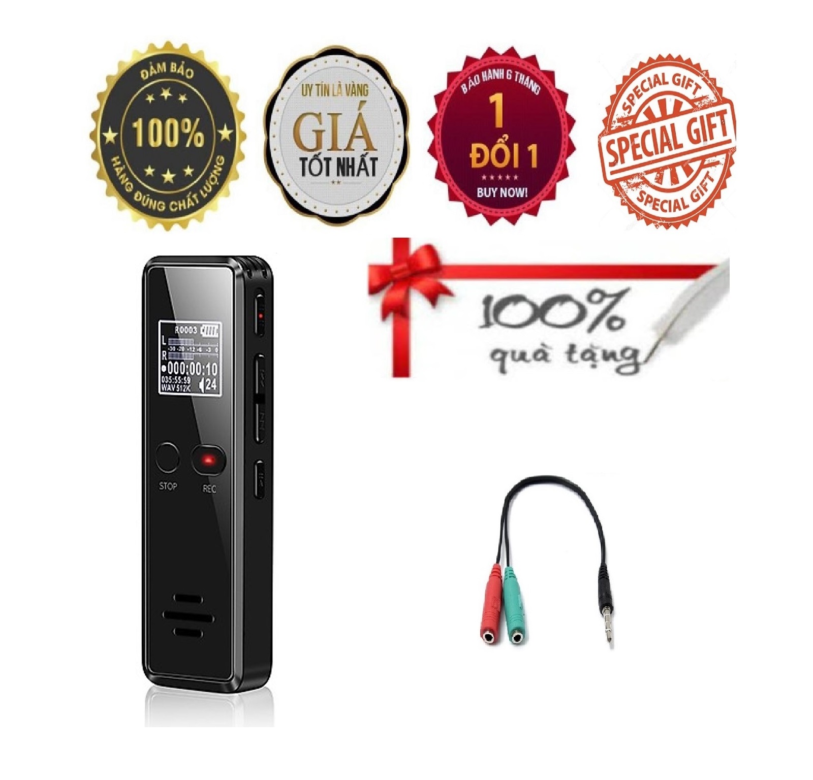KHUYẾN MÃI KHỦNG, SỐ LƯỢNG CÓ HẠN - ROGTZ Máy Ghi Âm Mini 818 Siêu Nhỏ Pin Lithium Trâu Bỏ Túi Hệ Thống Âm Thanh VARVOR Ghi Âm Ba Chế Độ Bộ Nhớ 8GB CHàng Chính Hãng