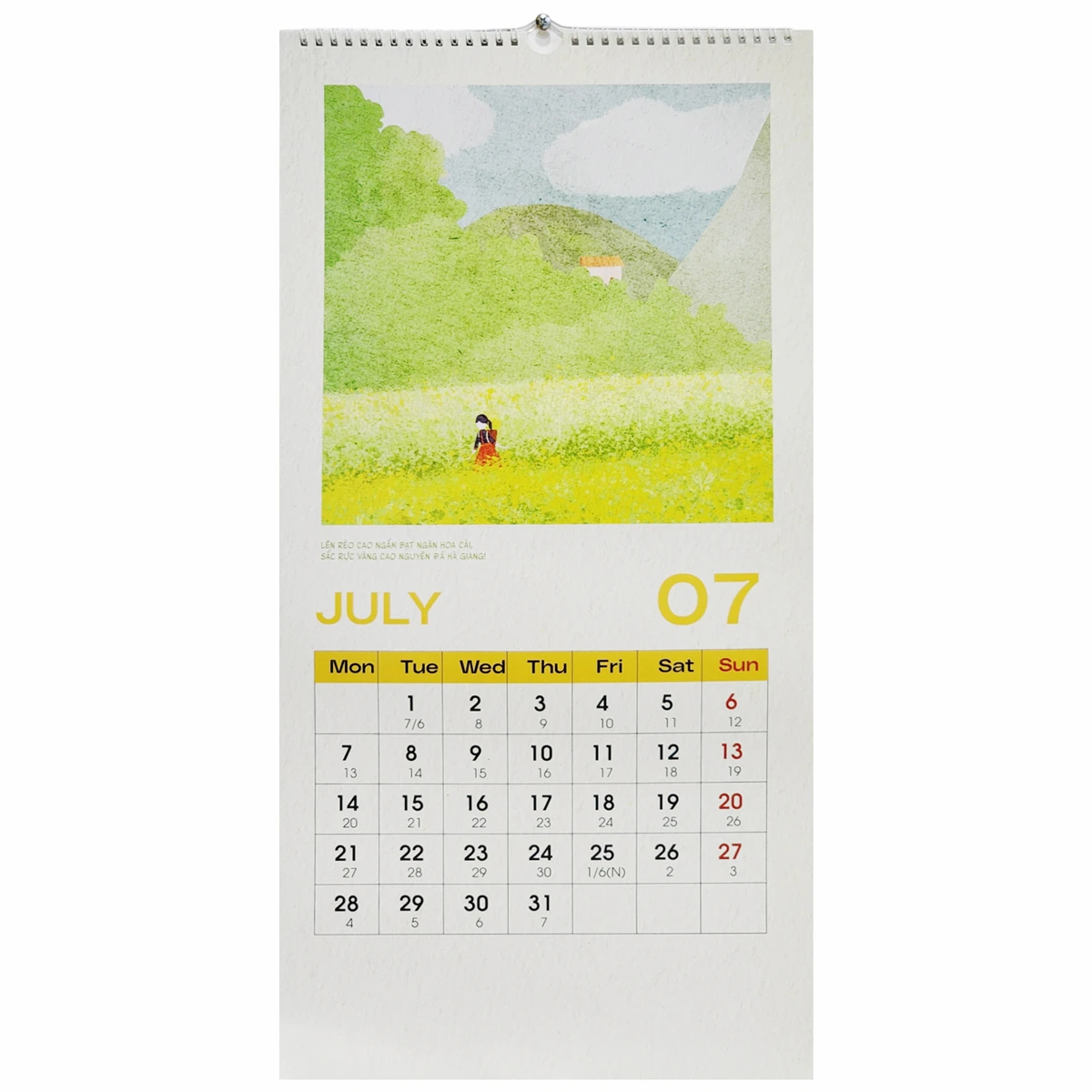 Lịch Treo Tường Thư Pháp Làng Mai 2025 - Ý Thức Em Mặt Trời Tỏ Rạng - THA