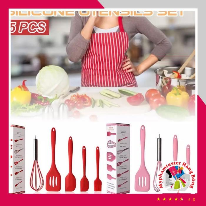 Bộ dụng cụ nấu bếp silicone 5 món chống dính