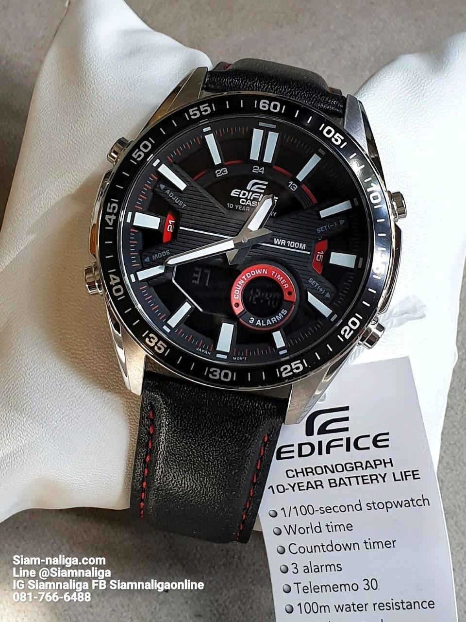 Đồng Hồ Nam Dây Da Casio Edifice EFV-C100L-1AVDF Tuổi Thọ Pin 10 Năm | EFV-C100L-1A