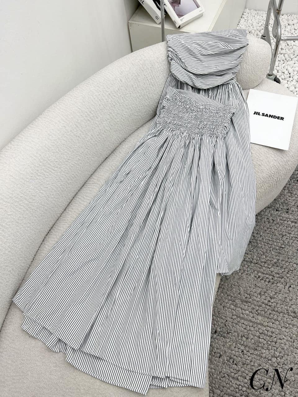 VÁY ĐI CHƠI, VÁY MAXI 2S KẺ CÚP NGỰC DÁNG DÀI XÒE CỰC HOT