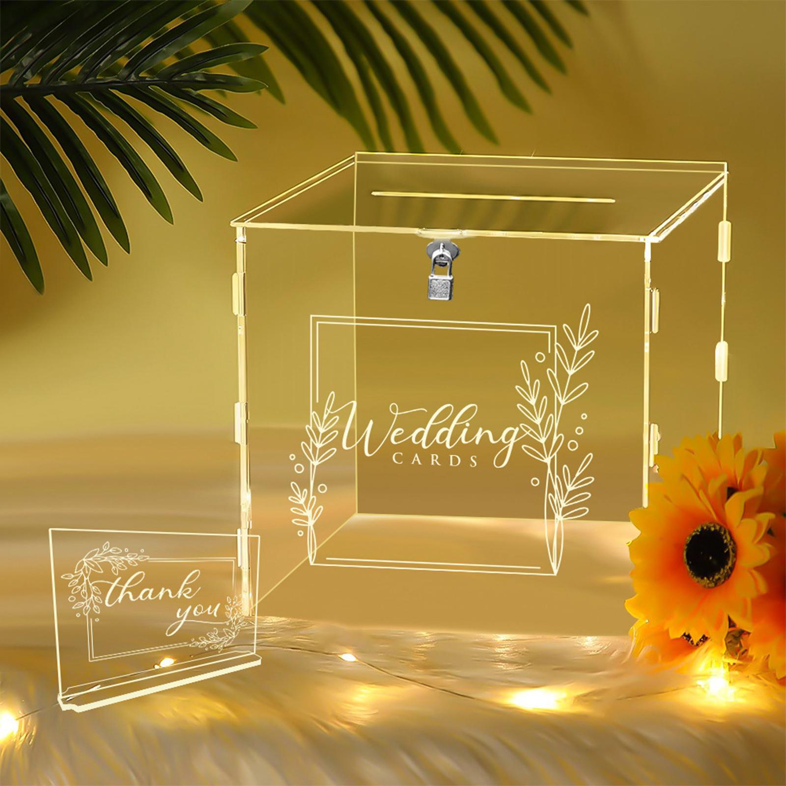 Acrylic wedding cards Box Decorative post Gift Box Holder for Jewelry Ceremony