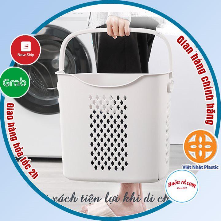 Giỏ caro cao , giỏ đựng đồ đa năng có quai xách nhựa Việt Nhật, Giỏ đựng quần áo thiết kế hiện đại