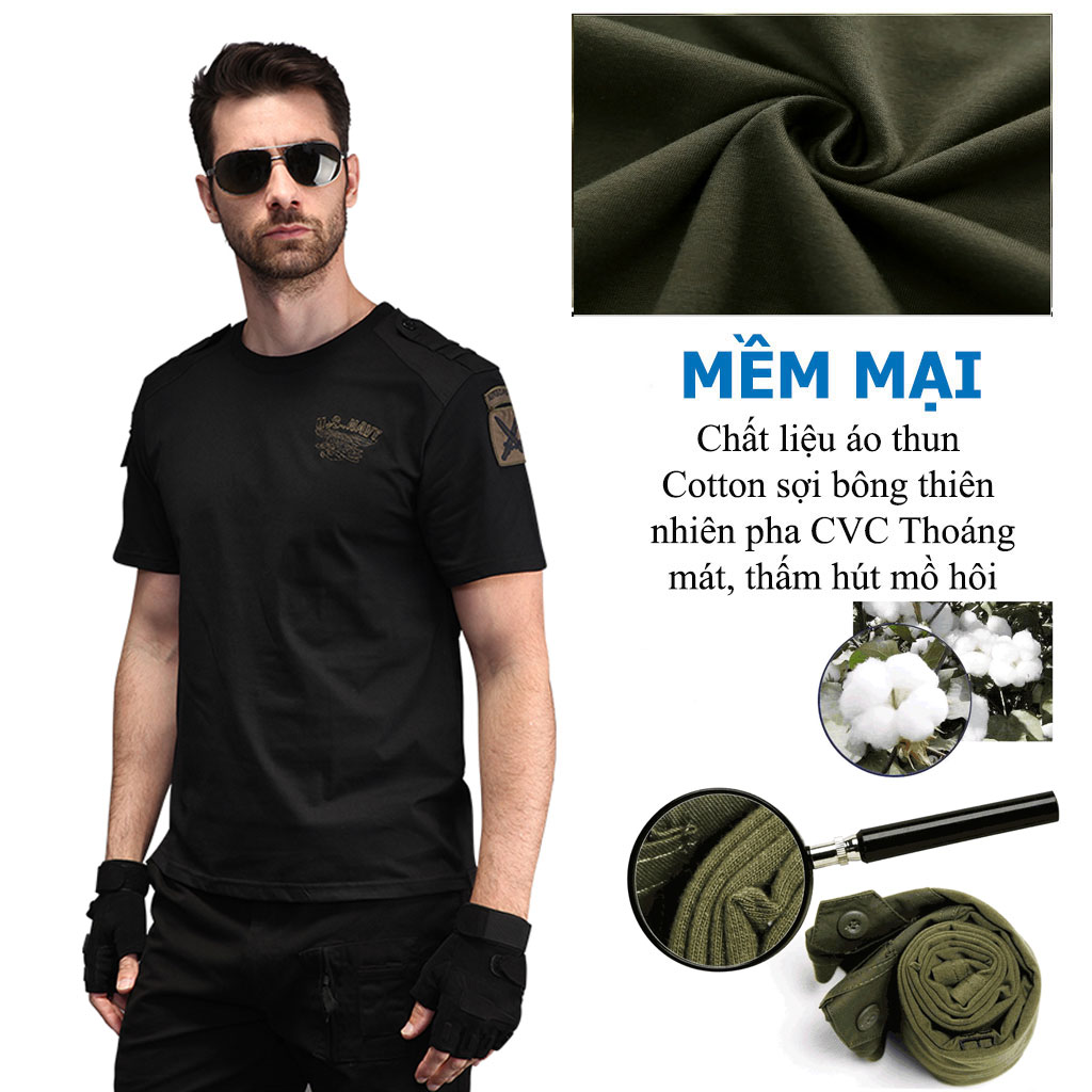 Áo Phông Nam Lính Mỹ , Chất Liệu Mềm Mại, Thoáng Mát, Chống Nhăn, Phom Dáng Xuông Trẻ Trung, Năng Động -HÀNG CHÍNH HÃNG