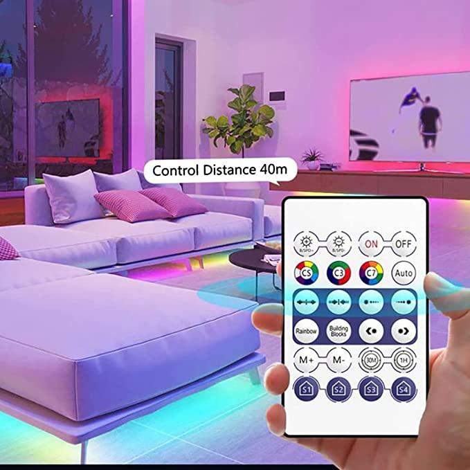 Đèn LED Cảm Biến Theo Nhạc, Đèn LED Đuổi Theo Nhạc 16 Triệu Màu Điều Khiển Bằng Bluetooth và Remote