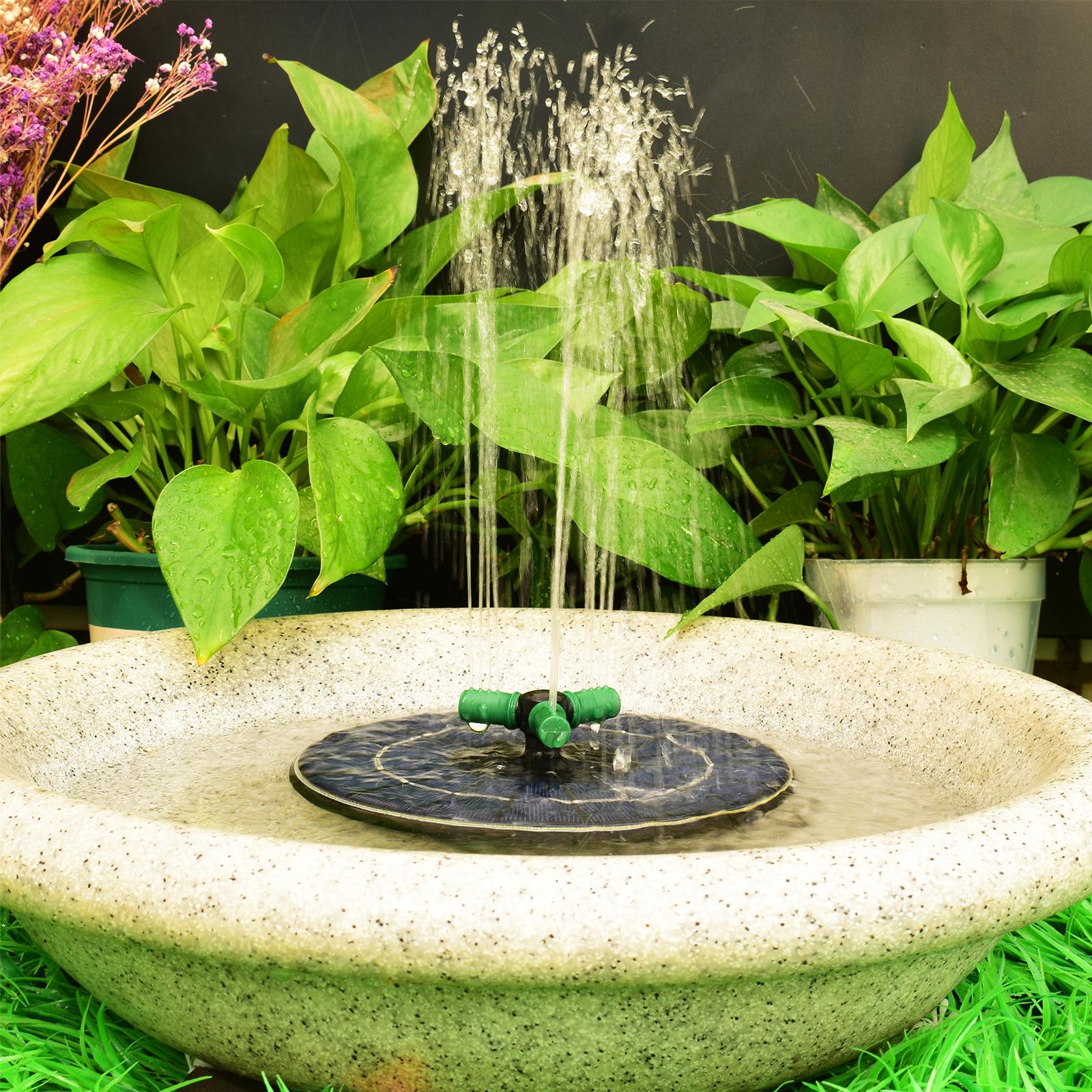 2.5W Solar Fountain Pump With 360°Rotatable Nozzle Water Pump Floating Circle Fountain for Bird Bath Garden Small Pond