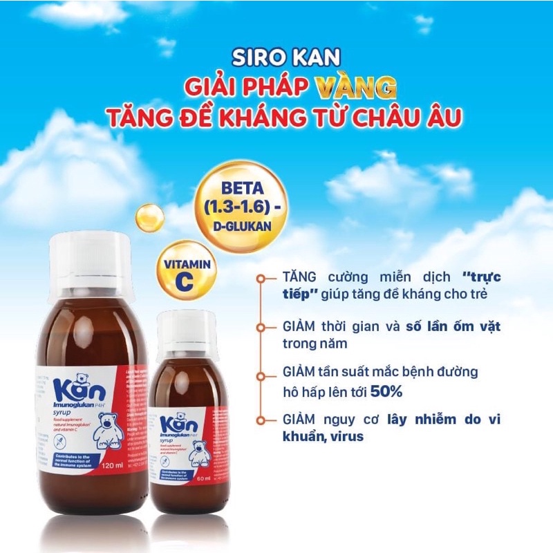 Siro Kan Lọ 120ml - Tăng cường hệ miễn dịch, nâng cao đề kháng cho bé