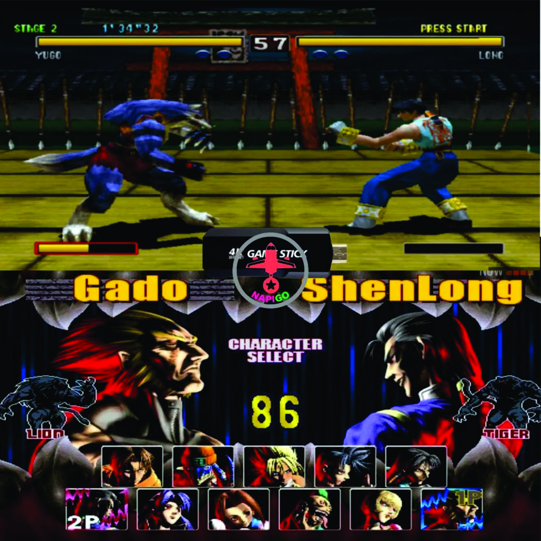 Máy Chơi Game Stick 4K 3D 2025 128GB 50.000 trò mới có 2 tay cầm không dây kết nối tivi HDMI