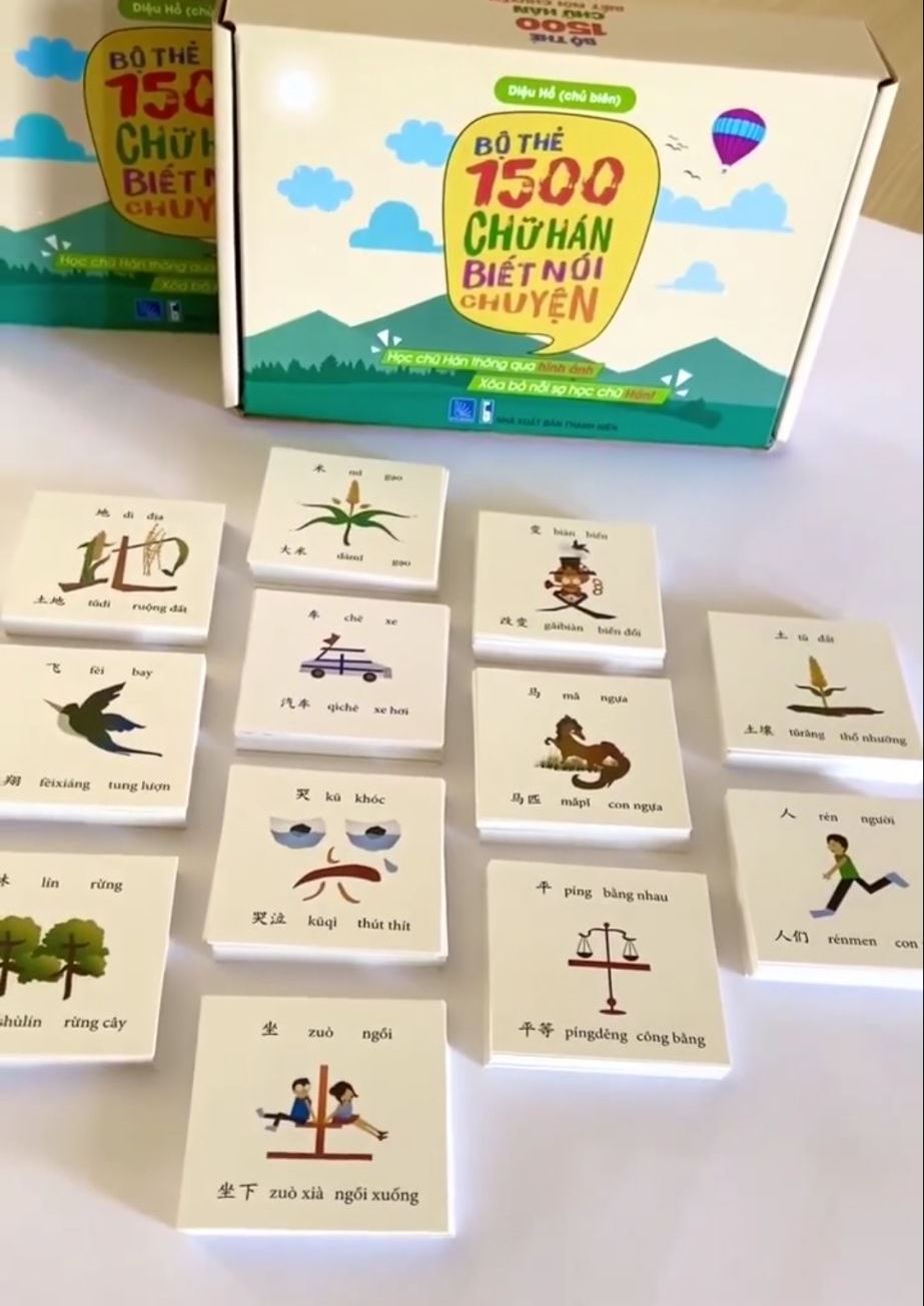 Flashcard tiếng Trung - Bộ 1500 thẻ học từ vựng tiếng Trung thông minh có dịch nghĩa có hình ảnh thông dụng nhất