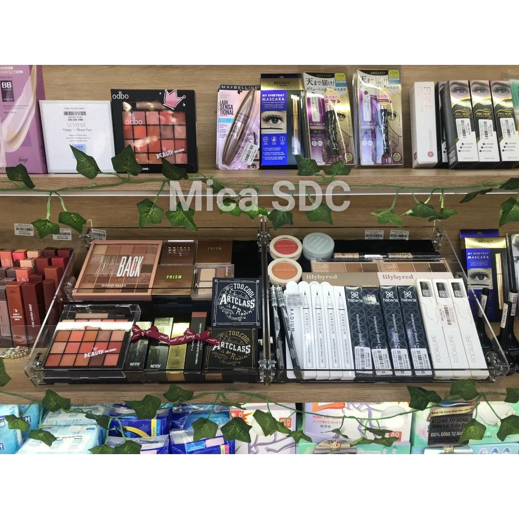 Kệ son phấn để bàn trang điểm - Kệ nail để bàn - Kệ mica