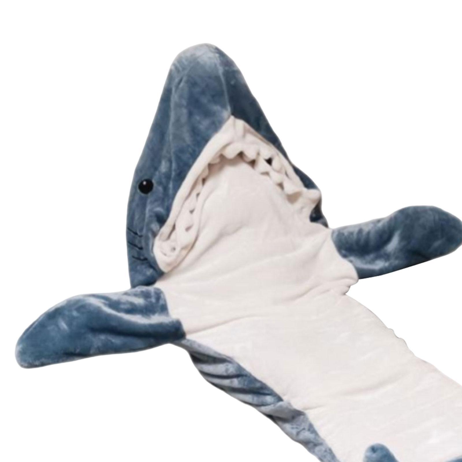 Shark Sleeping Bag Blanket Hooded Unisex Shark Cosplay Costumes Lightweight Funny Creative Soft Flannel Shark Costume Shark Blanket Wearable