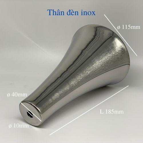 Thân đèn inox dài 185mm, thân đèn bàn trang trí inox 304