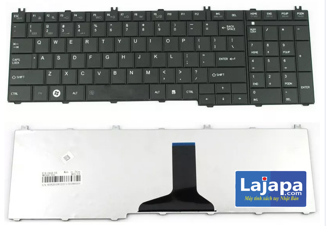 Bàn phím cho laptop Toshiba Satellite C650 C655 C660 C665 C670 C675 L650 L660 L655 L670 L675 L750 L770 L755, Dynabook T350 / t451/ t452, t351 B551, B552, B550