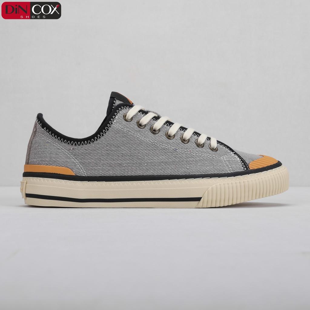 Giày Sneaker Vải Nam DINCOX D21 Ấn Tượng Grey Wash Canvas Jean