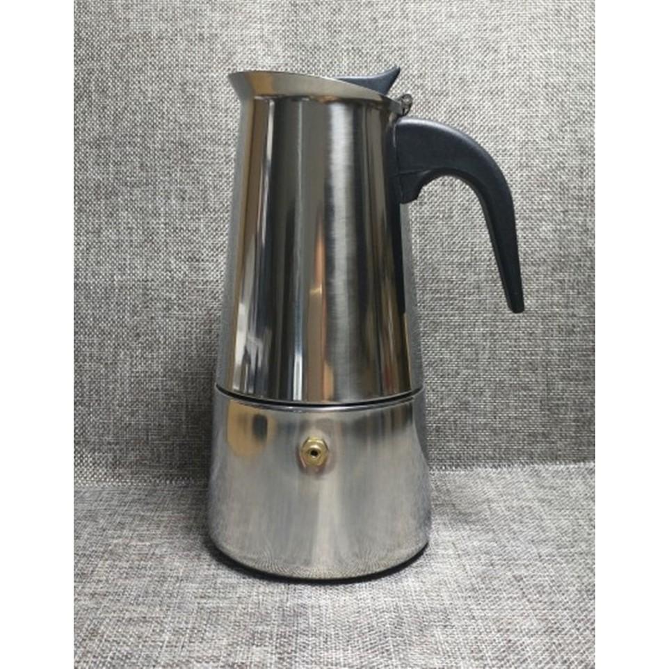 ẤM PHA CÀ PHÊ INOX 450ml LOẠI TỐT - BÌNH PHA CAFE KIỂU Ý MOKAPOT 9 CUP