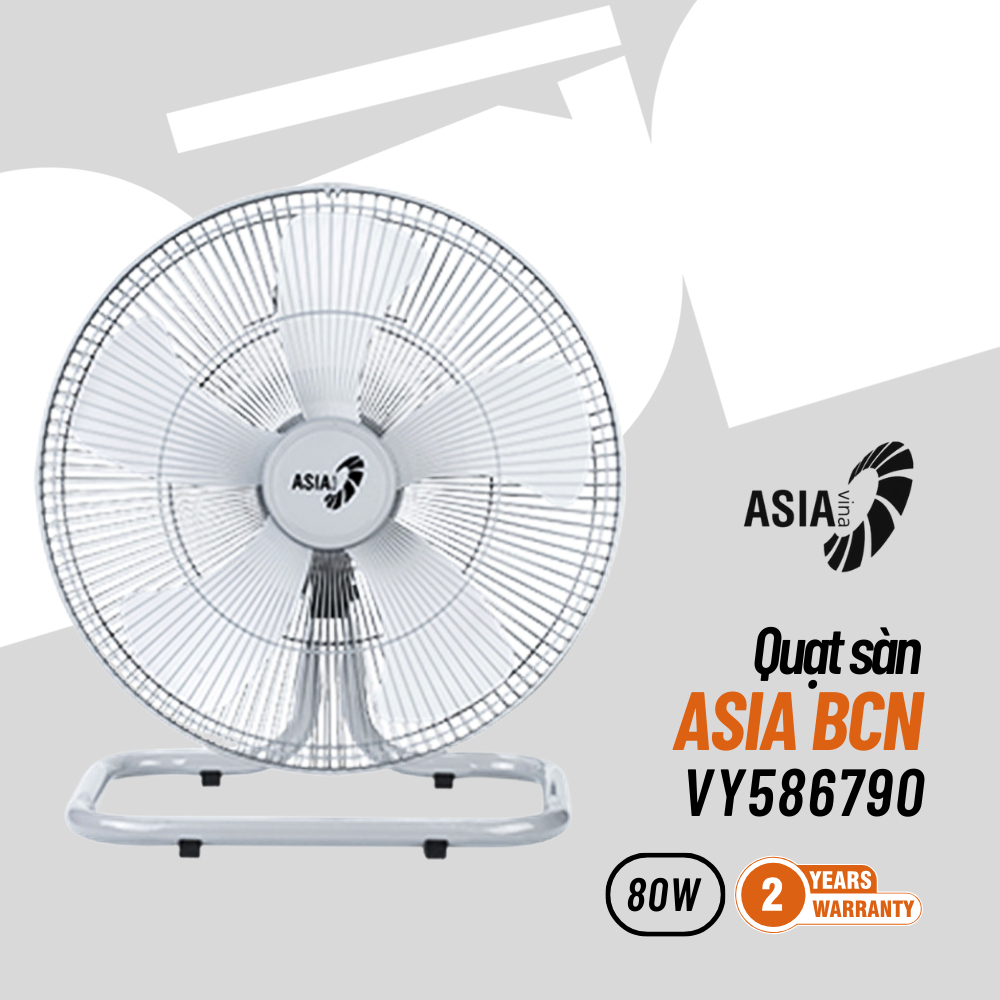 (ASIA) Quạt sàn, quạt chân quỳ ASIA Heavy Duty Bán công nghiệp 5 cánh 80w-Hàng chính hãng