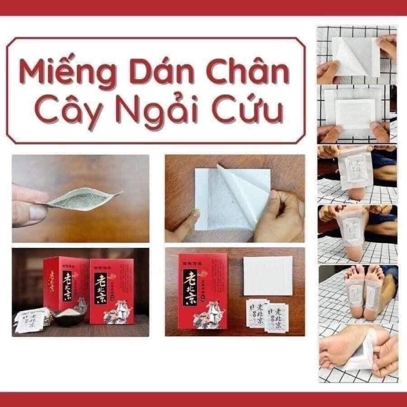 Hộp 50 miếng dán thải độc bàn chân và hộp 12 miếng ngải cứu thắt lưng,vai gáy