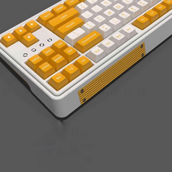 Bàn phím máy tính FL-Esports CMK87SAM Yellow & White 3 Mode (USB Type-C, Bluetooth, 2.4Ghz)_Mới, hàng chính hãng