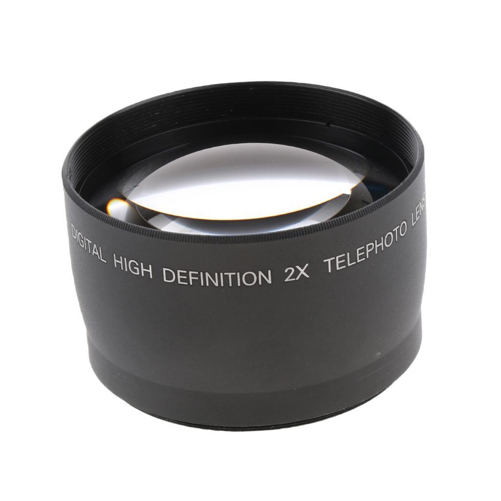 2pcs Universal 2x 58mm Telephoto Lens for Canon Rebel T6 T7I T5 T5I 40D 20D XSI