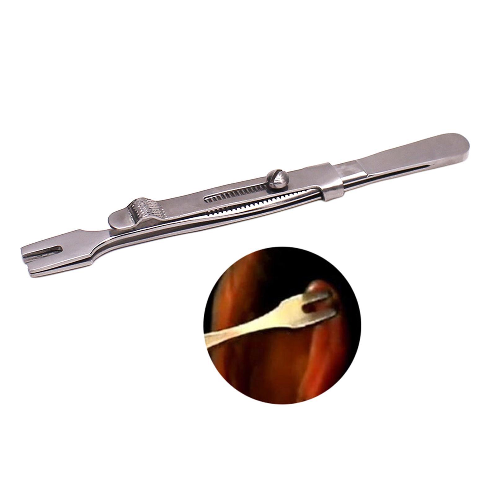 Body Piercing Tweezer Forceps Clamp Easy Lock Slotted for Ear Piercing