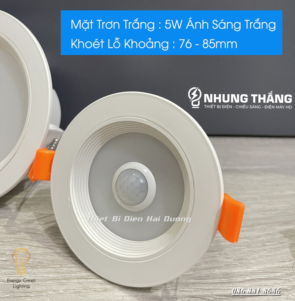 Đèn Led Âm Trần Cảm Biến 5W-7W-9W DL-604 - Chip Led Siêu Sáng - Ánh Sáng Trắng - Có Video