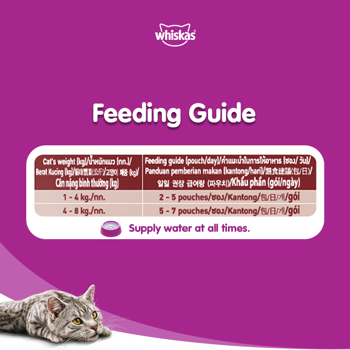 WHISKAS Thức ăn cho mèo lớn dạng sốt vị cá saba nướng 80g (12 gói)