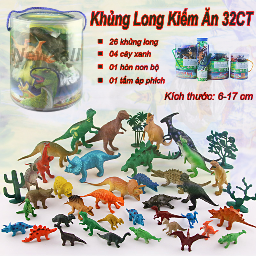 Hộp đồ chơi mô hình Khủng Long kiếm ăn 32CT N4A Jurassic World Dinosaur sinh động