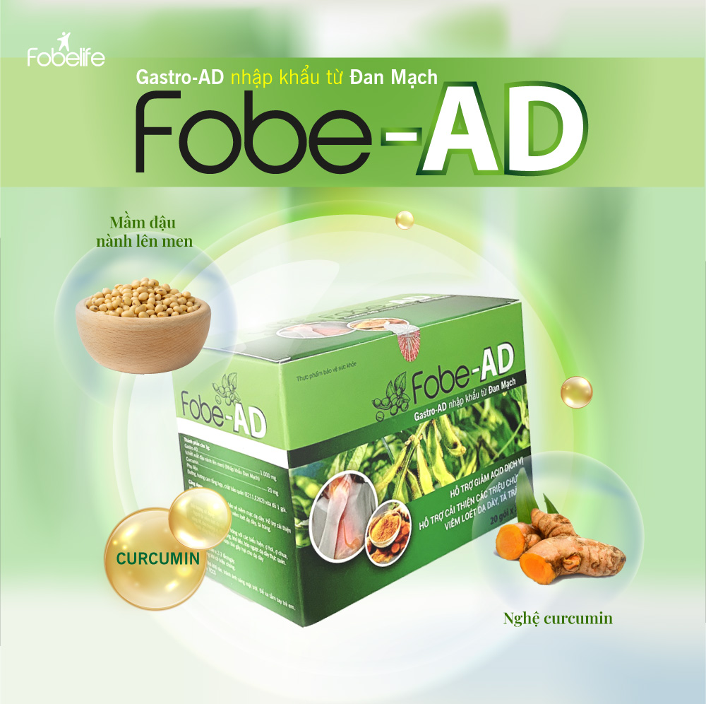 Gói Bột Uống Giảm Nhanh Ợ Nóng Ợ Chua Trào Ngược Dạ Dày Fobe-AD .