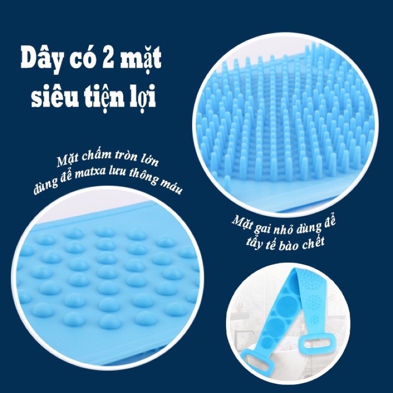 Đai Chà Lưng Silicon Massage Thư Giản Khi Tắm Dùng Cho Mọi Gia Đình - Giao Màu Ngẫu Nhiên