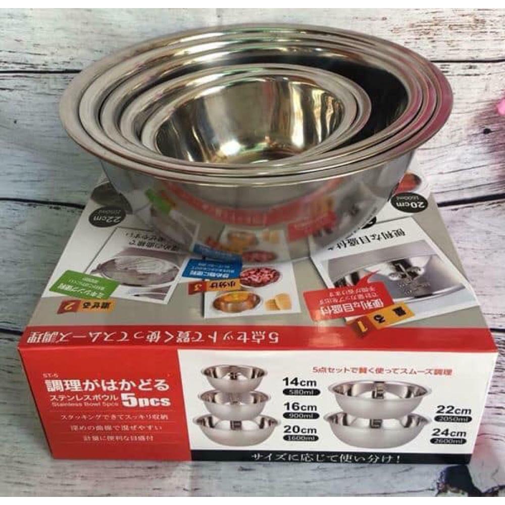 Set 5 Tô Inox Cao Cấp Hàng Nhật - Tiện Lợi