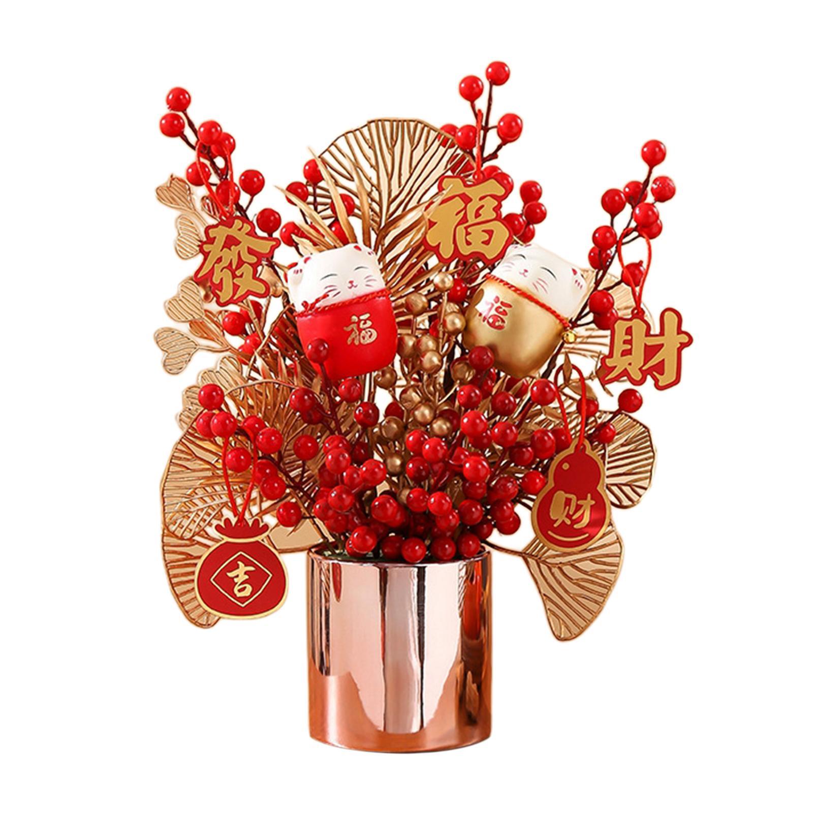 Traditional Chinese New Year Ornaments Bonsai for Entryway Desk Home Decor