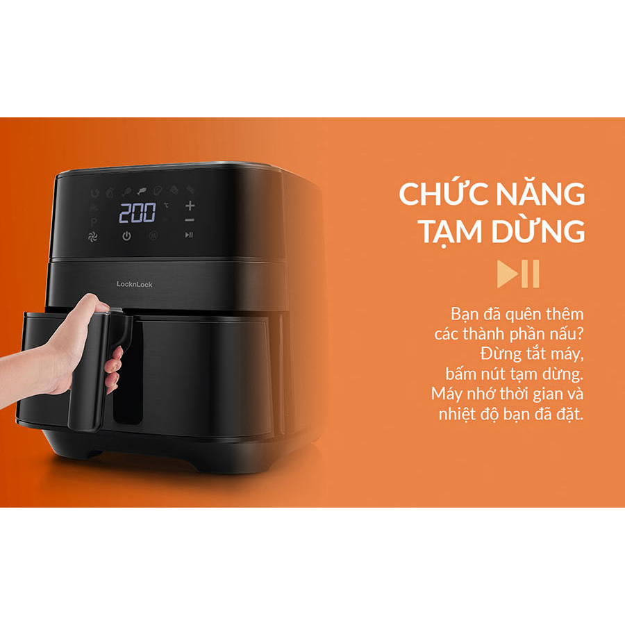 Nồi chiên không dầu LocknLock EJF284BLK (5.5 Lít) - Hàng chính hãng