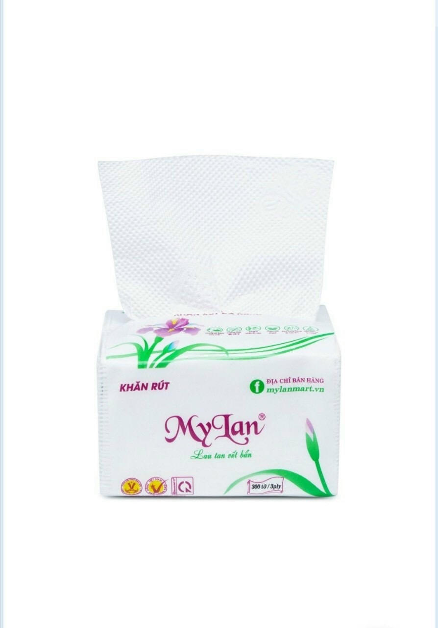 1 gói 300 tờ 3 lớp giấy ăn Hoa lan cao cấp MyLan