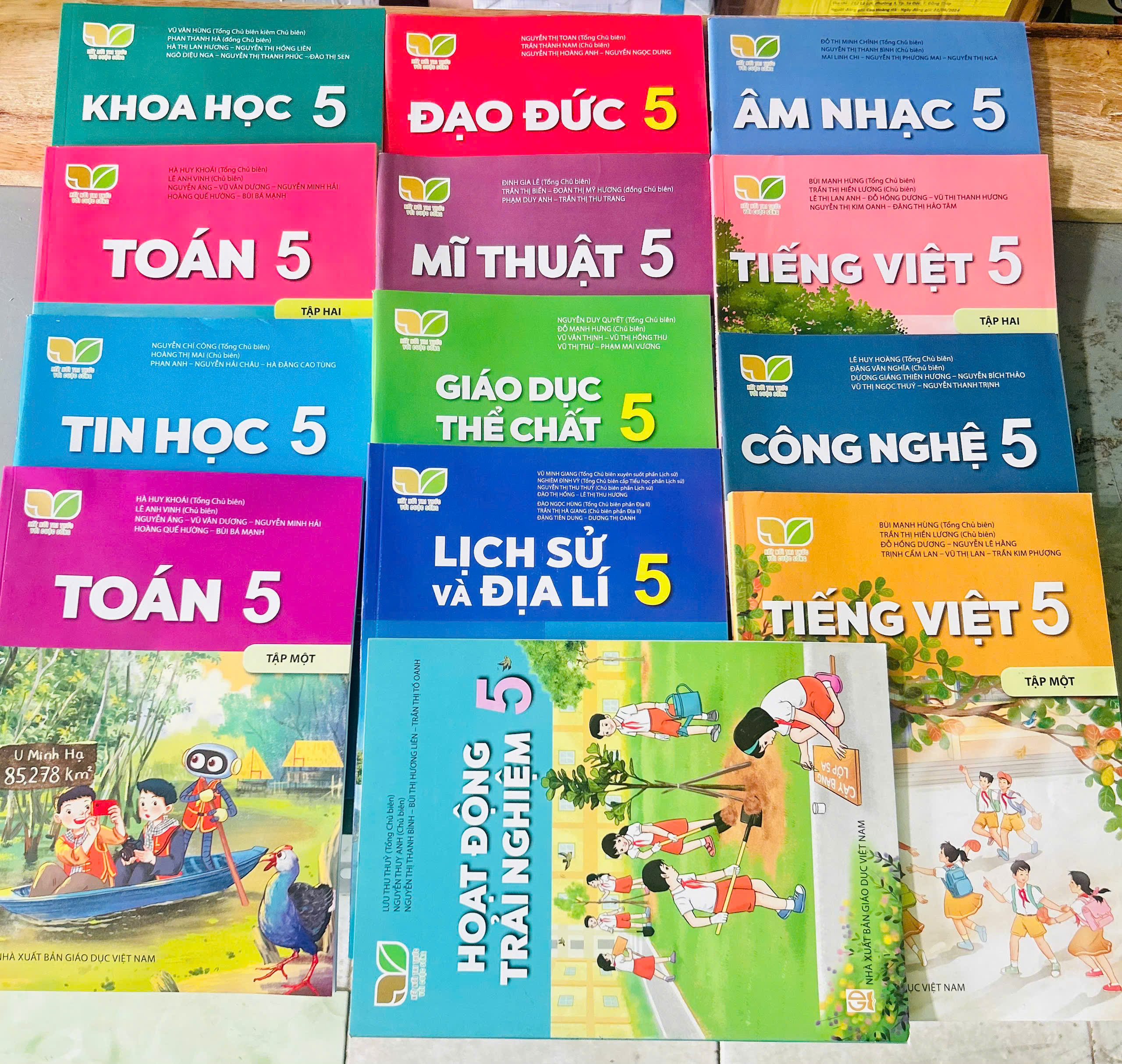 Bộ sách giáo khoa Lớp 5- Kết Nối Tri Thức Với Cuộc Sống (13 quyển- Kèm bìa nilong bao sách, nhãn tên)