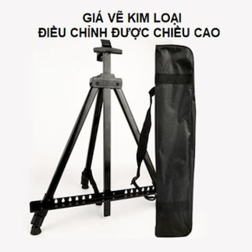 Giá vẽ kim loại màu đen có quai xách