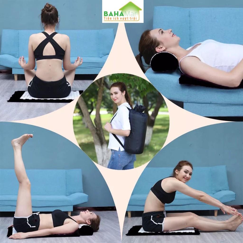 BỘ THẢM - GỐI TẬP YOGA MASSAGE BẤM HUYỆT GIẢM ĐAU CƠ, GIẢM CĂNG THẲNG