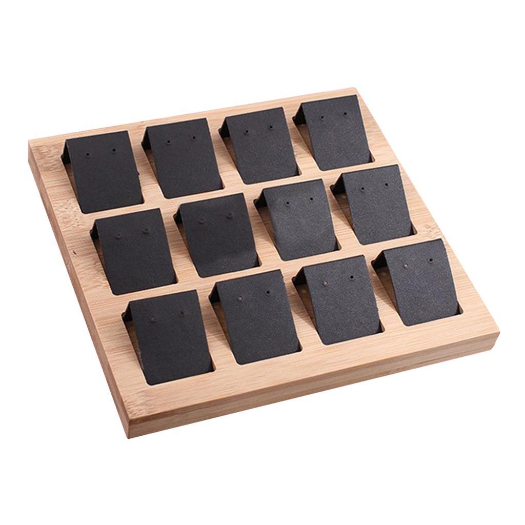 4 Pcs Bamboo Display Cards for 12 Pair Earrings, Jewelry Accessories